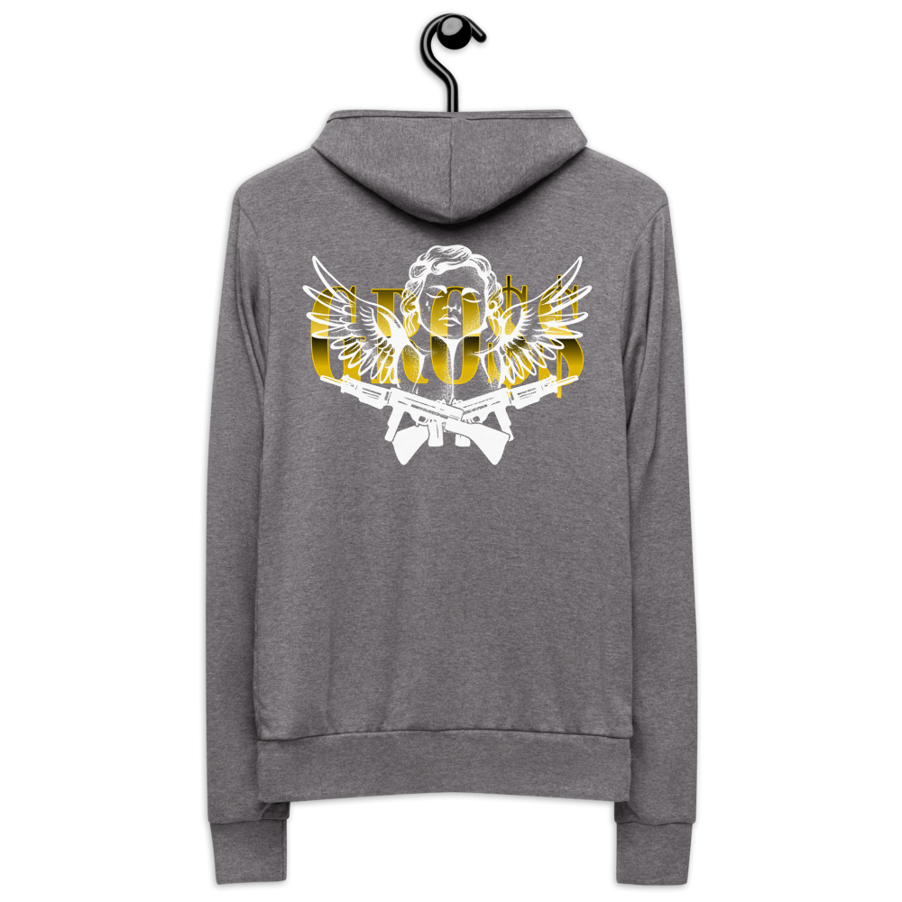 2 GRO$$ (GOLD) HEAVENLY PIECE PREMIUM Unisex zip hoodie (GREY)