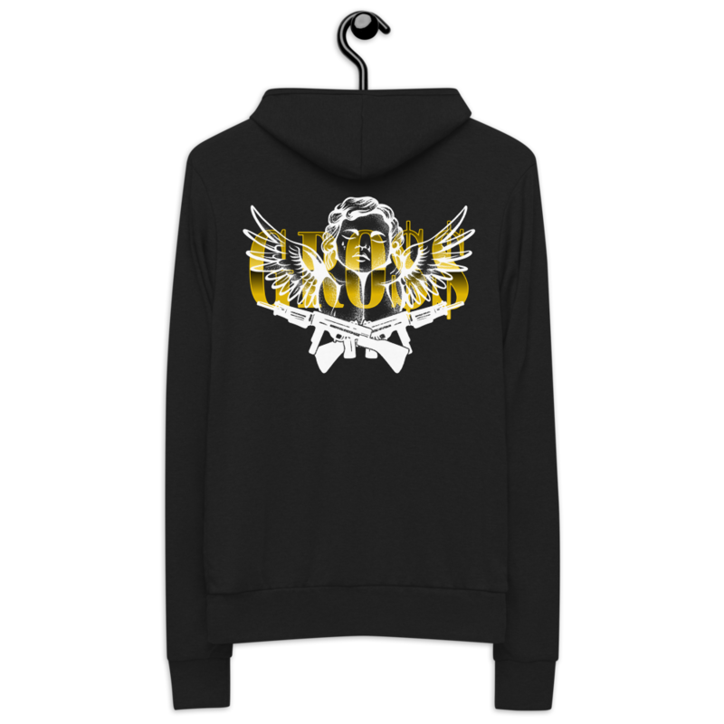 2 GRO$$ (GOLD) HEAVENLY PIECE PREMIUM Unisex zip hoodie (BLACK)
