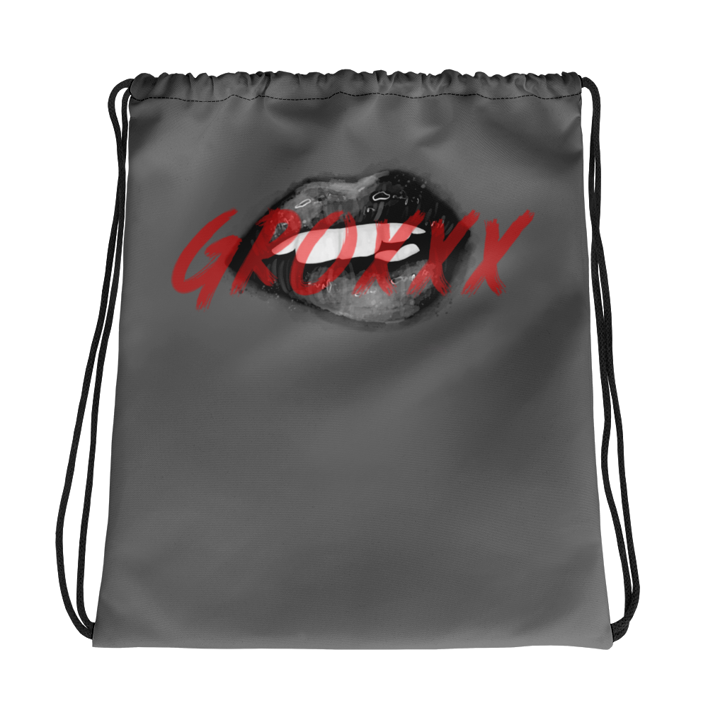 GROXXX (RED) DRIP LIP (BLACK) Drawstring bag (GRAY)