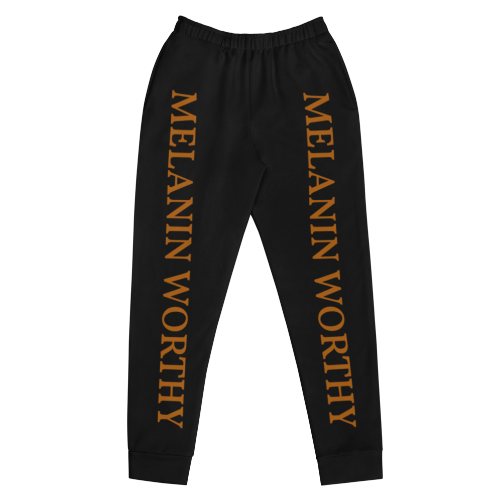 2 MELANIN WORTHY (YAM) Women's Joggers (BLACK)