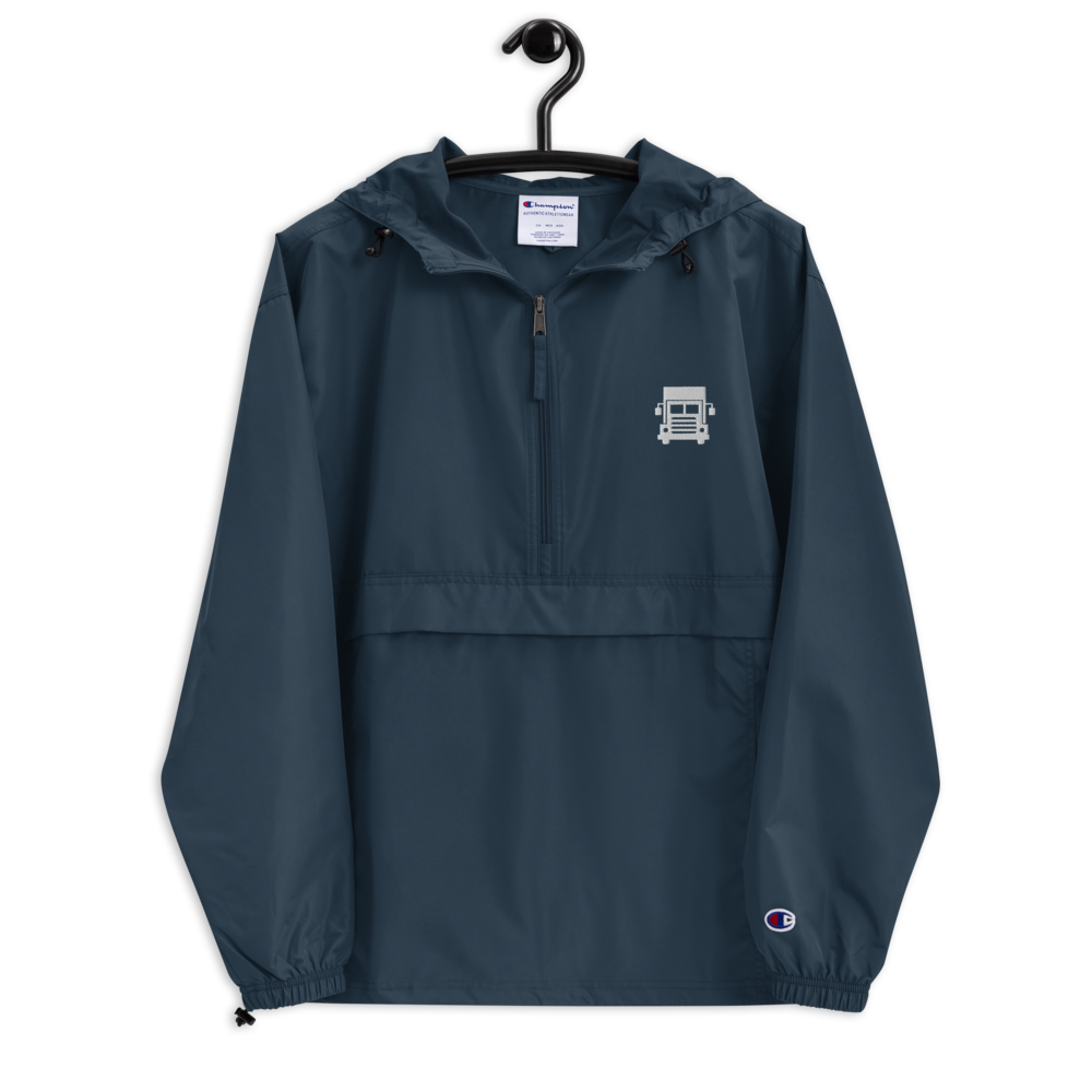 BIG TRUCK AF (WHITE) LUSTER LOGISTICS Embroidered Champion Packable Jacket (NAVY)