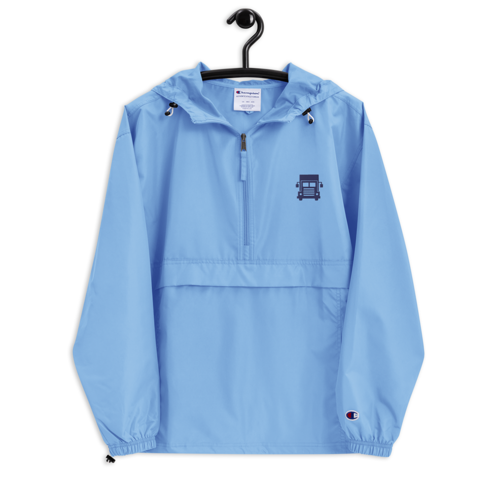 BIG TRUCK AF (NAVY) LUSTER LOGISTICS Embroidered Champion Packable Jacket (LIGHT BLUE)
