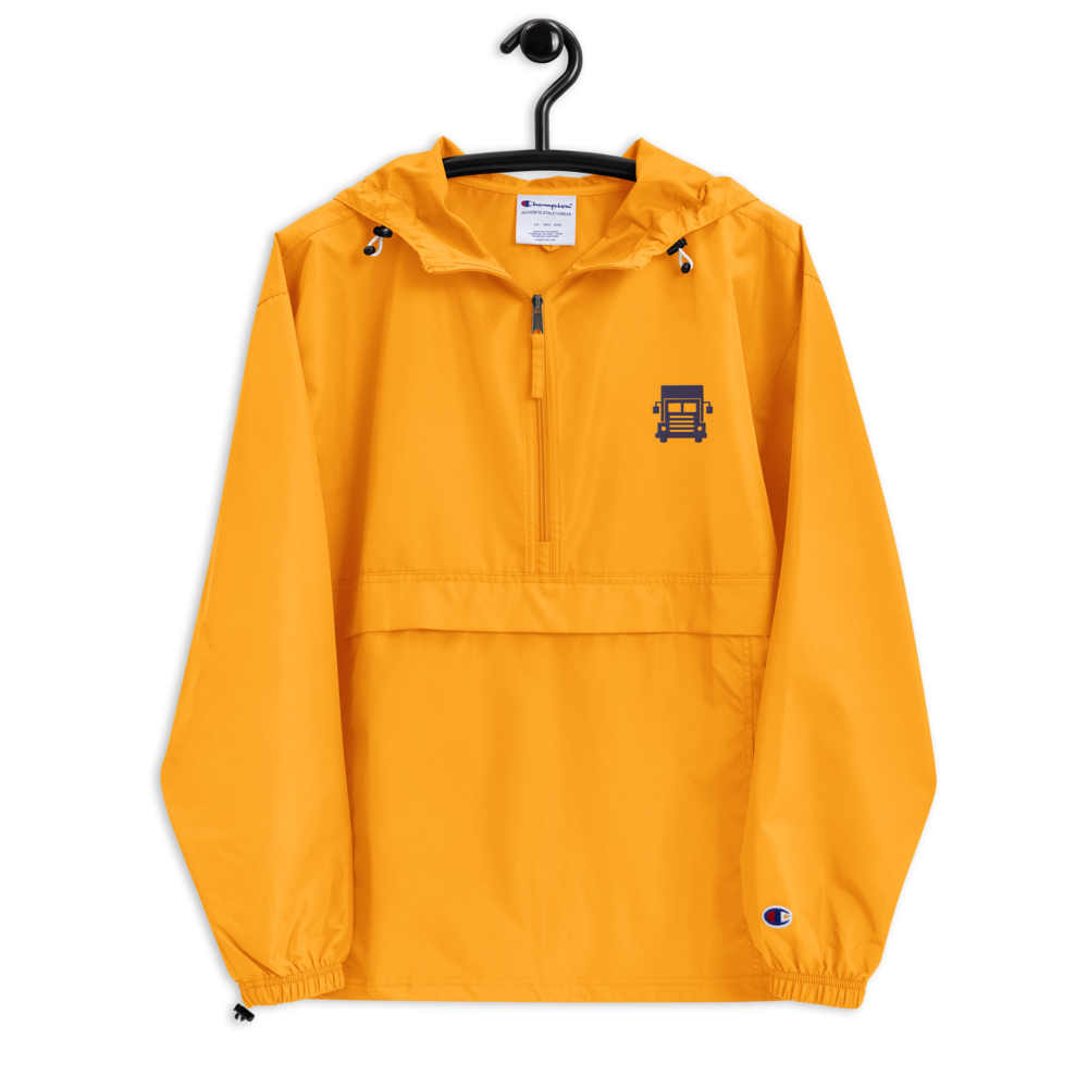 BIG TRUCK AF (NAVY) LUSTER LOGISTICS Embroidered Champion Packable Jacket (YELLOW GOLD)