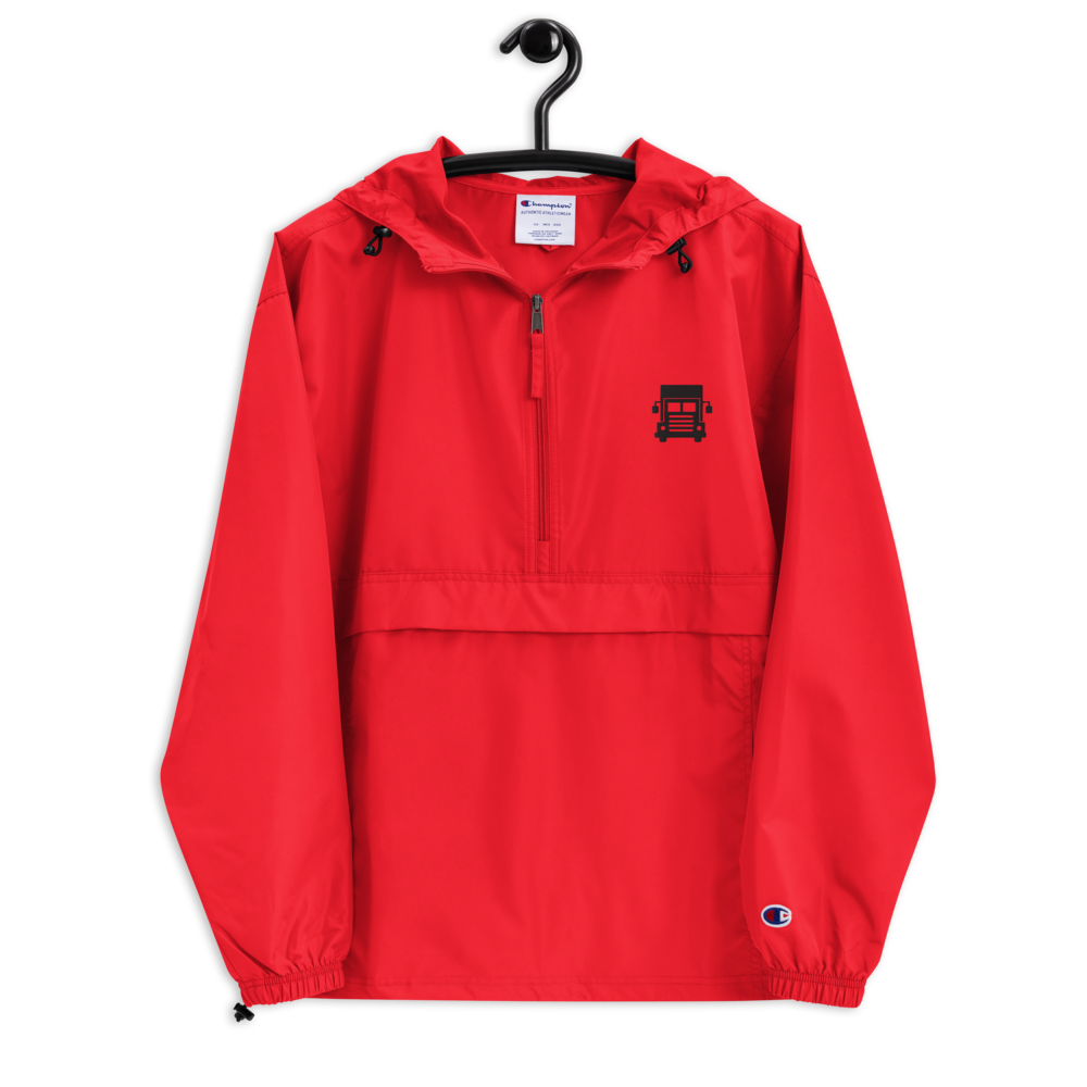 BIG TRUCK AF (BLACK) LUSTER LOGISTICS Embroidered Champion Packable Jacket (RED)