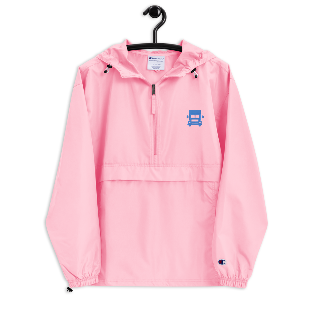 BIG TRUCK AF (BAE BLUE) LUSTER LOGISTICS Embroidered Champion Packable Jacket (PINK)