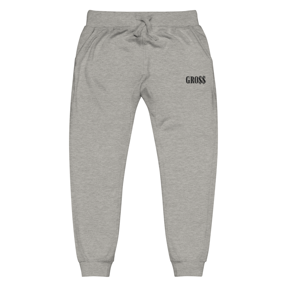 GRO$$ (BLACK) Unisex fleece sweatpants (CARBON GREY)