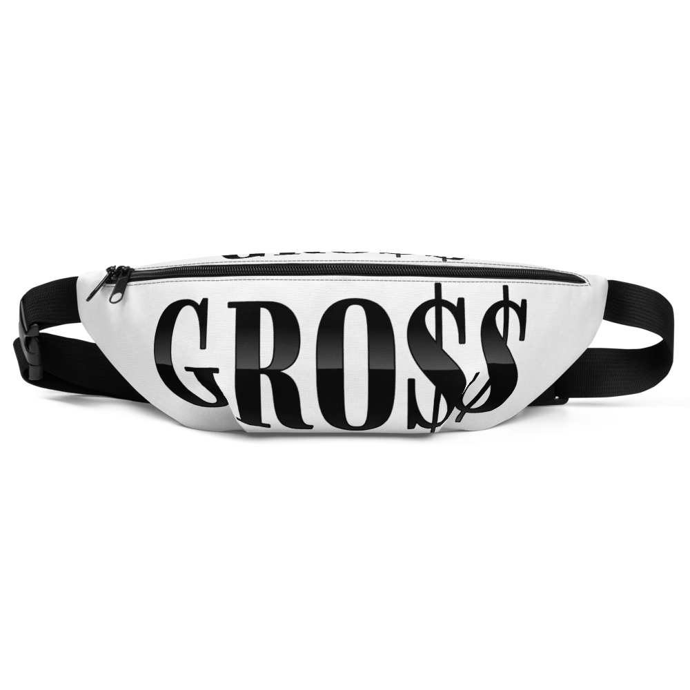 GRO$$ (BLACK) BELT BAG (WHITE), Size: S/M