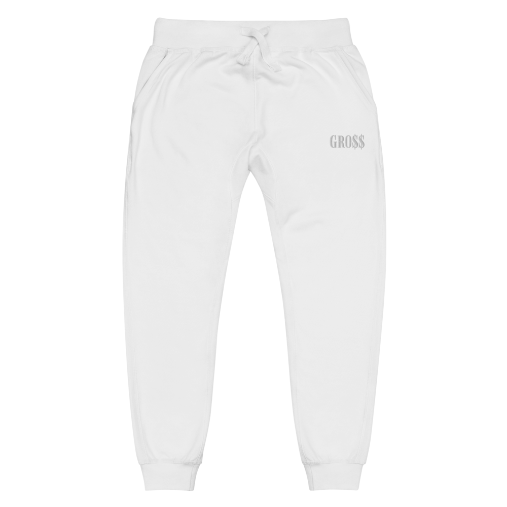 GRO$$ (WHITE) Unisex fleece sweatpants (WHITE)
