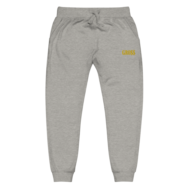 GRO$$ (YELLOW GOLD) Unisex fleece sweatpants (CARBON GREY)