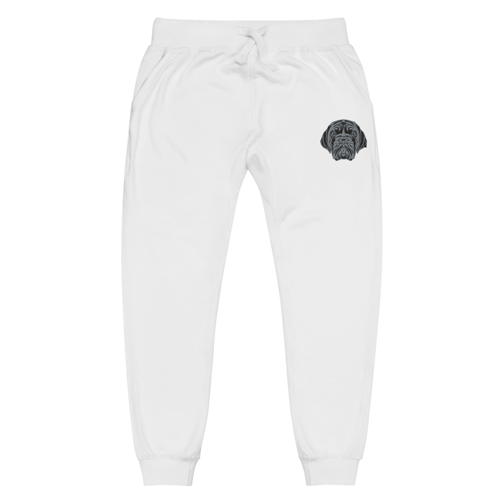 LA LINEA NEGRA (BLACK) Unisex fleece sweatpants (WHITE)