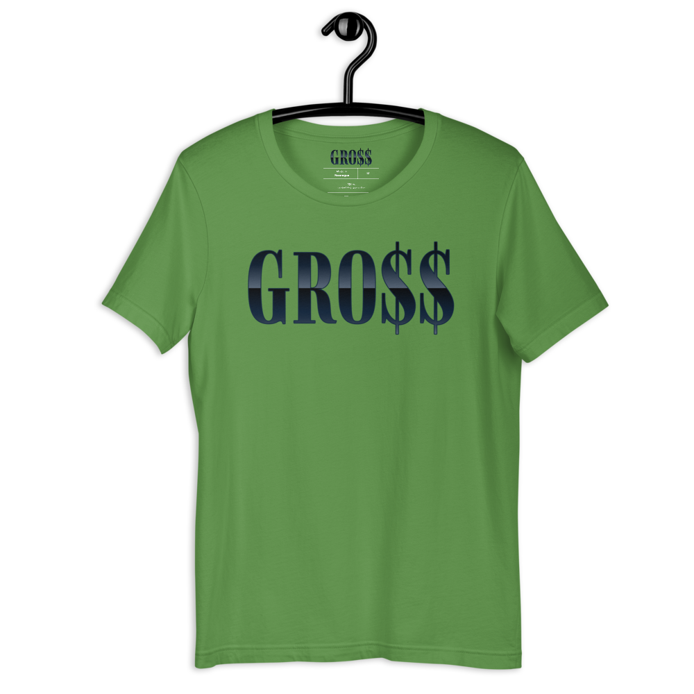 GRO$$ (NAVY BLUE) Short-Sleeve Unisex T-Shirt (LEAF GREEN)