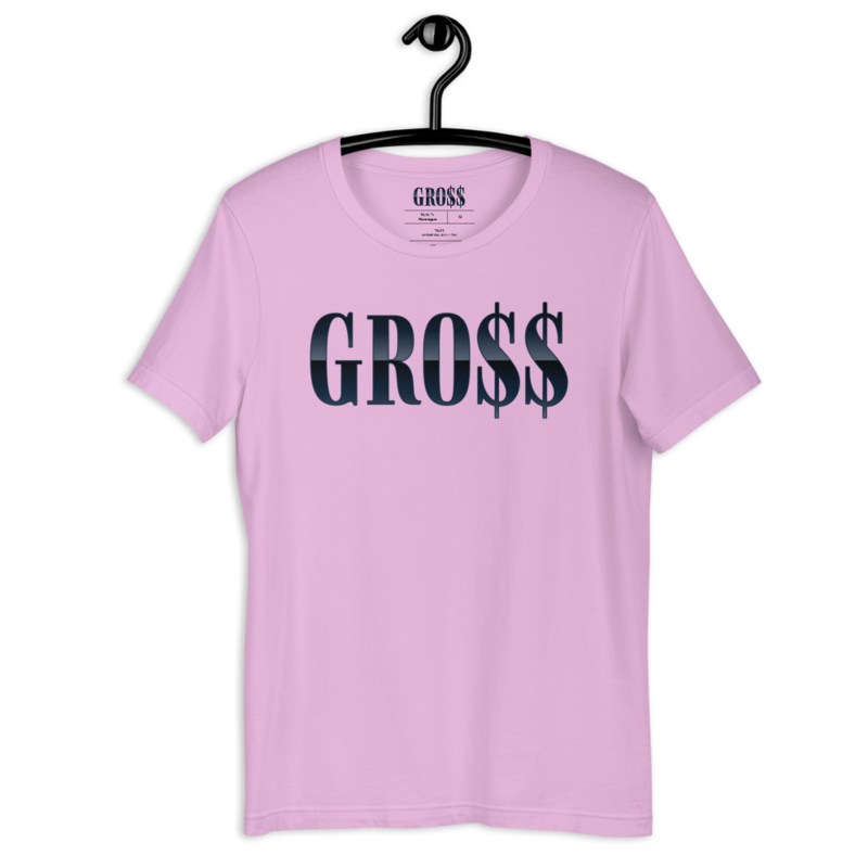 GRO$$ (NAVY BLUE) Short-Sleeve Unisex T-Shirt (LILAC)