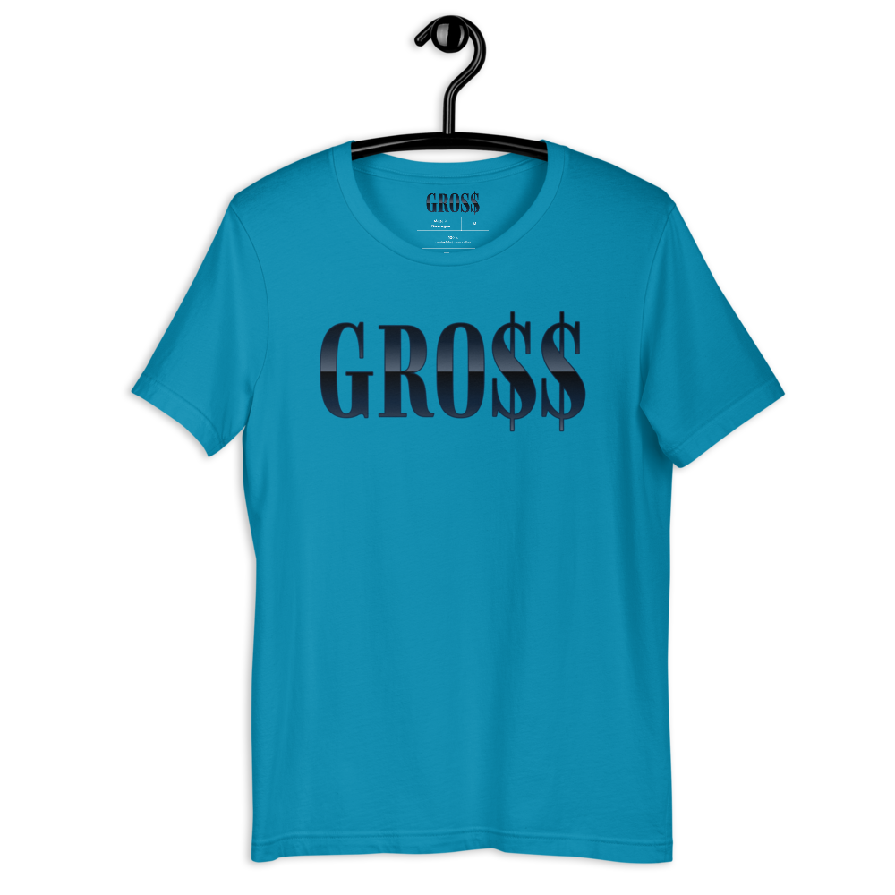 GRO$$ (NAVY BLUE) Short-Sleeve Unisex T-Shirt (AQUA)