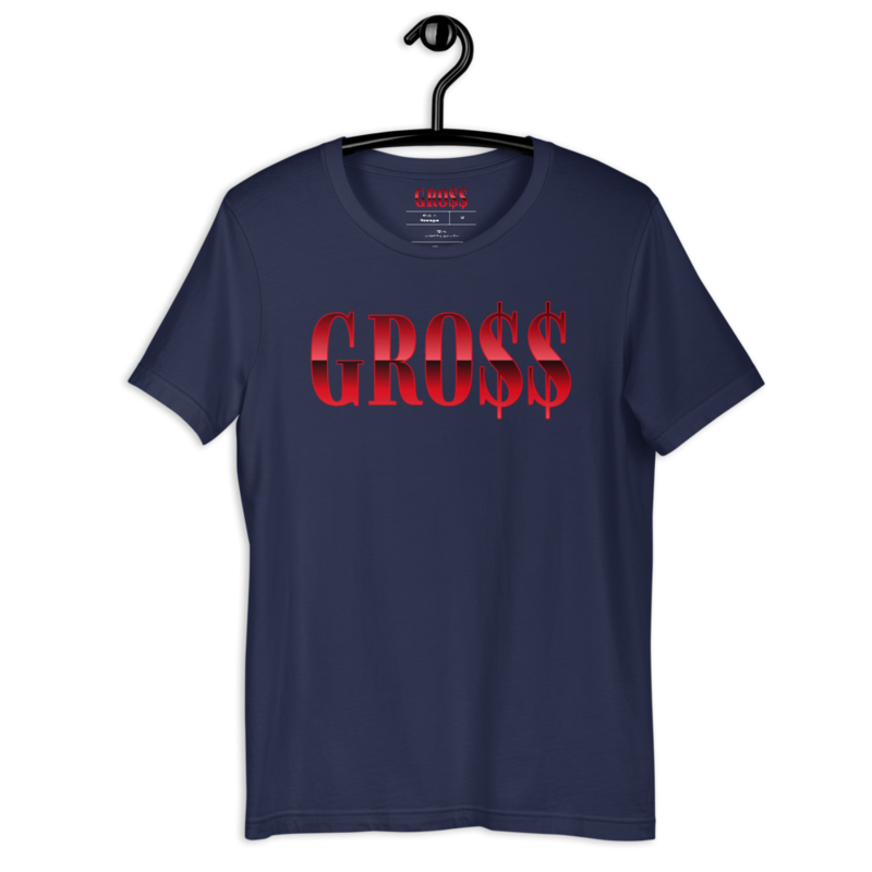 GRO$$ (RED) Short-Sleeve Unisex T-Shirt (NAVY BLUE)