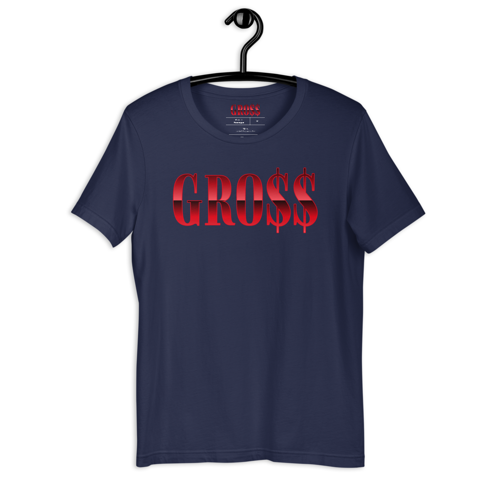 GRO$$ (RED) Short-Sleeve Unisex T-Shirt (NAVY BLUE)