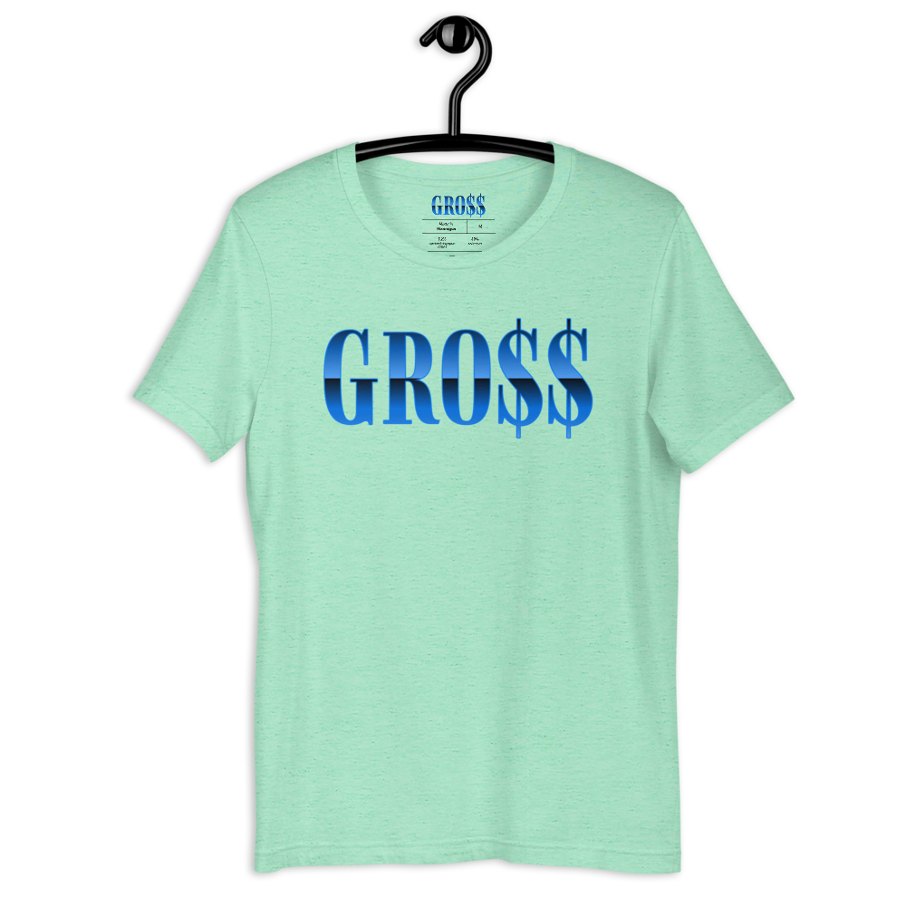 GRO$$ (BAE BLUE) Short-Sleeve Unisex T-Shirt (HEATHER MINT)