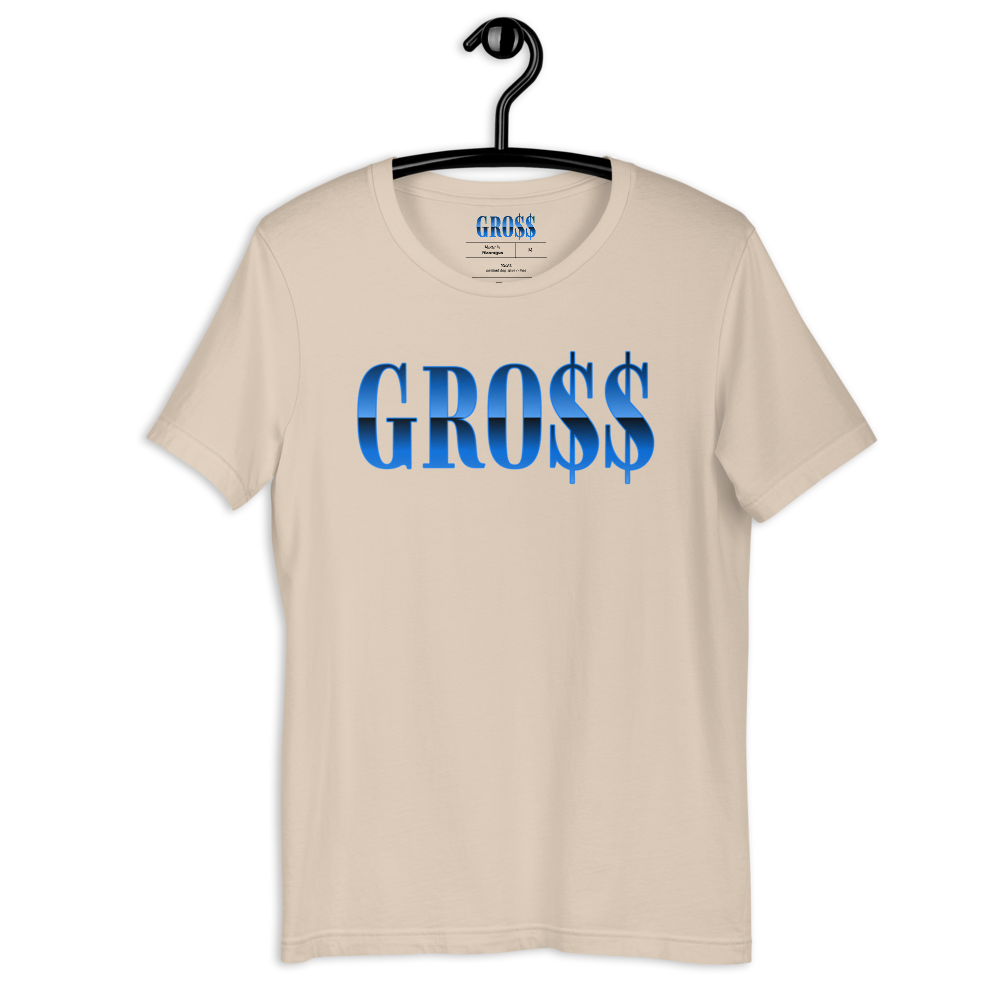 GRO$$ (BAE BLUE) Short-Sleeve Unisex T-Shirt (SOFT CREAM)