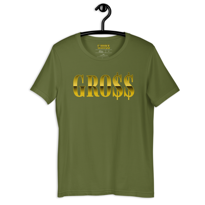 GRO$$ (YELLOW GOLD) Short-Sleeve Unisex T-Shirt (OLIVE)