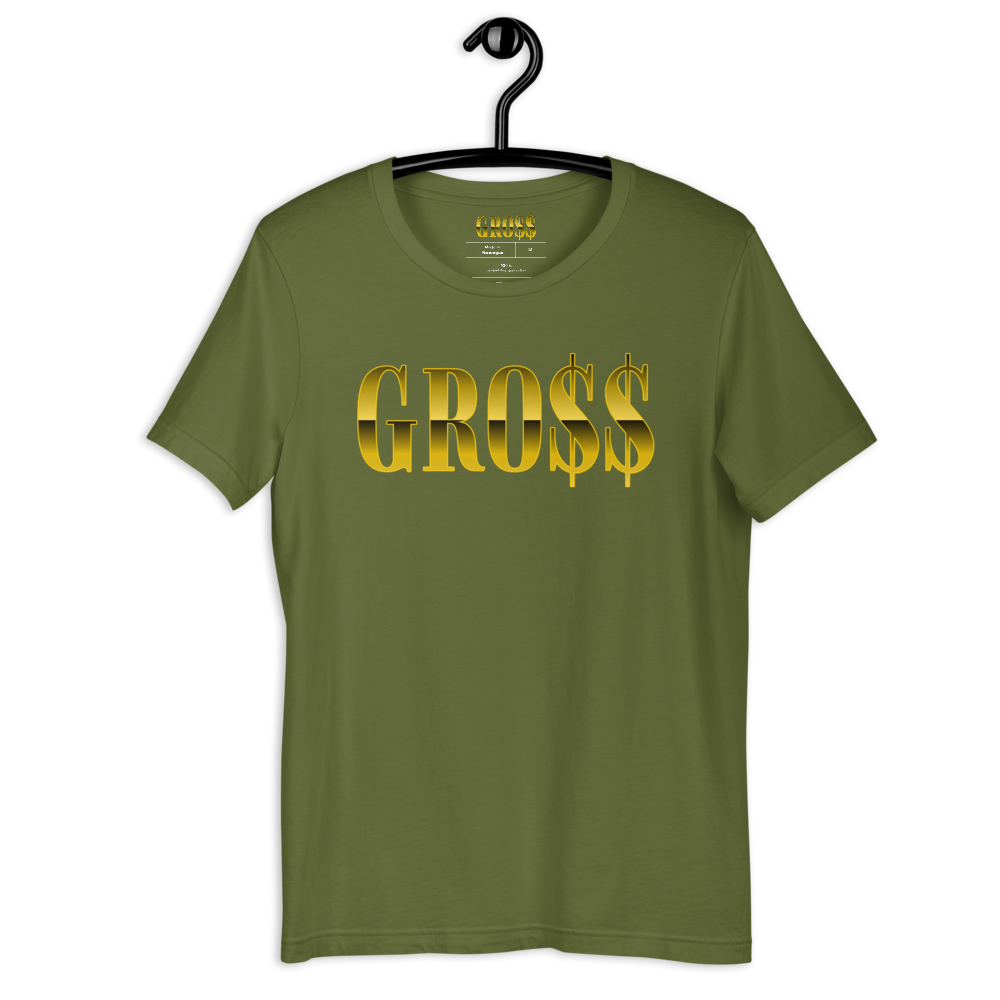 GRO$$ (YELLOW GOLD) Short-Sleeve Unisex T-Shirt (OLIVE)
