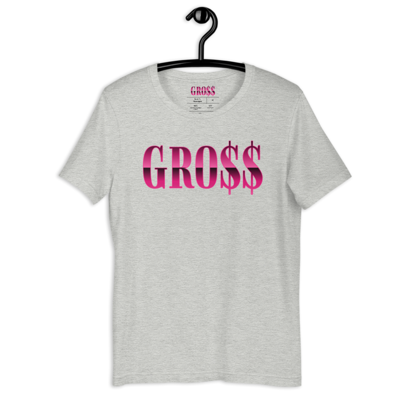 GRO$$ (PINK) Short-Sleeve Unisex T-Shirt (ATHLETIC HEATHER)