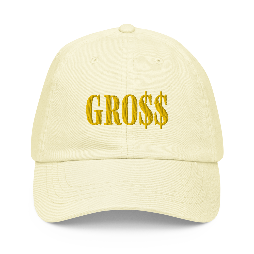 GRO$$ (YELLOW GOLD) Pastel baseball hat (PASTEL LEMON YELLOW)