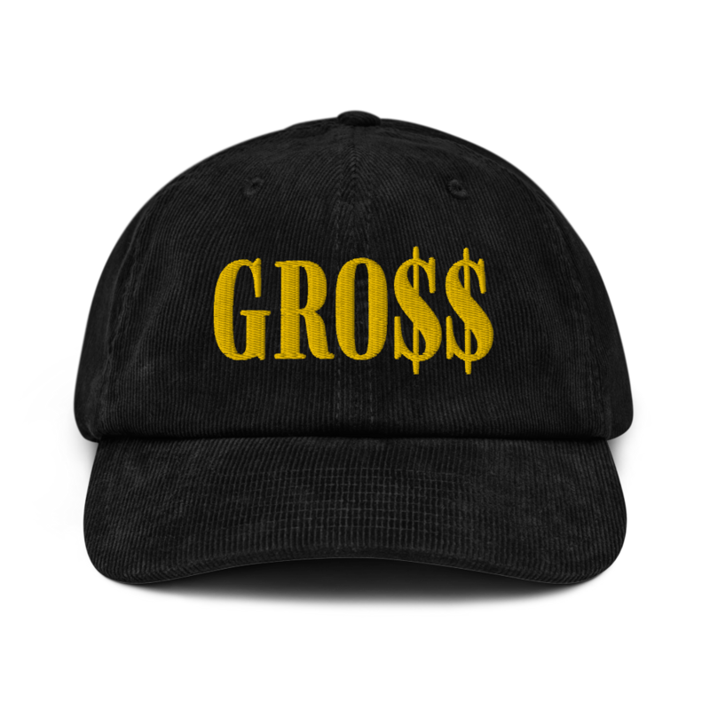 GRO$$ (GOLD) Corduroy hat (BLACK)