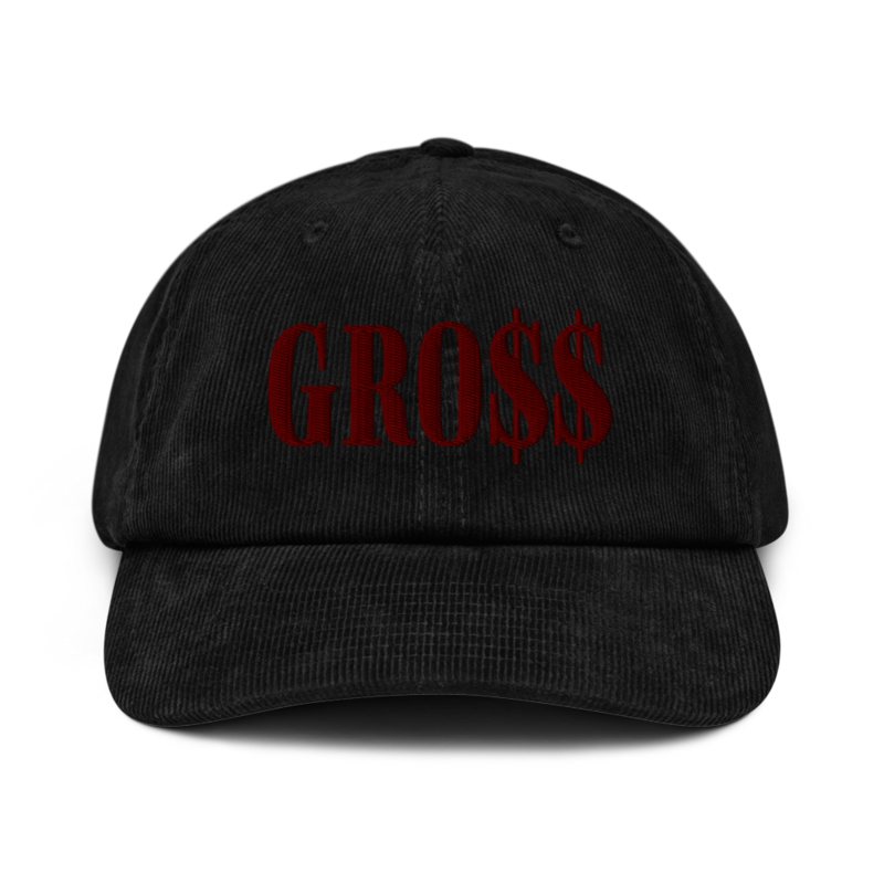 GRO$$ (MAROON) Corduroy hat (BLACK)
