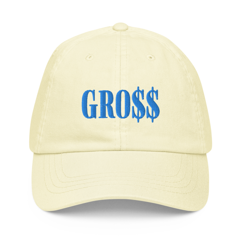 GRO$$ (BAE BLUE) Pastel baseball hat (PASTEL LEMON YELLOW)