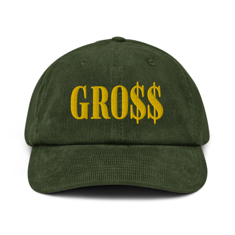 GRO$$ (GOLD) Corduroy hat (DARK OLIVE GREEN)