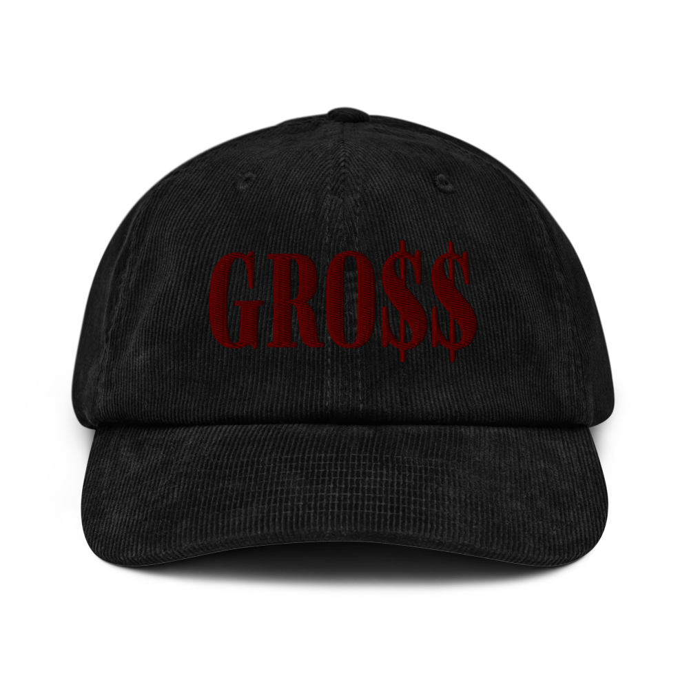 GRO$$ (MAROON) Corduroy hat (BLACK), Color: Black