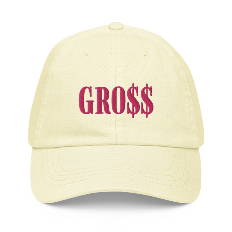 GRO$$ (PINK) Pastel baseball hat (PASTEL LEMON)