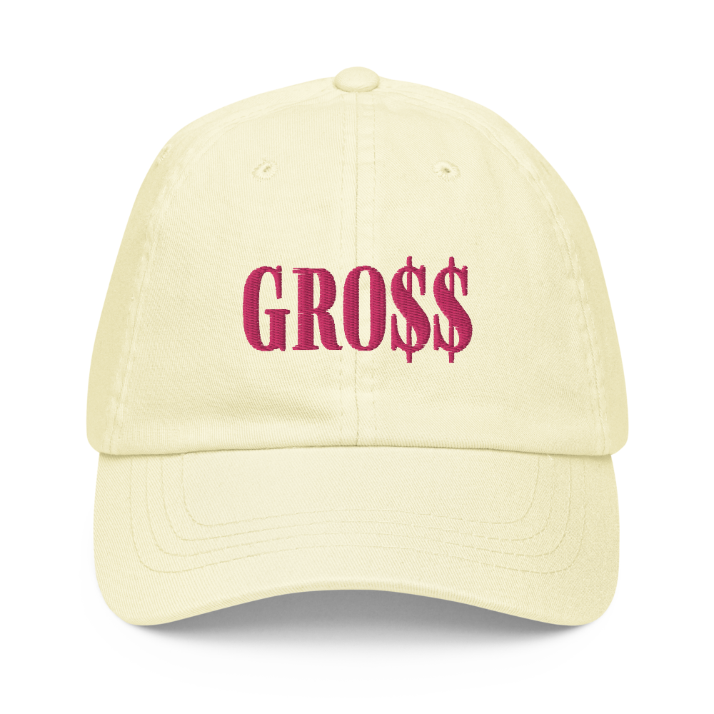 GRO$$ (PINK) Pastel baseball hat (PASTEL LEMON)