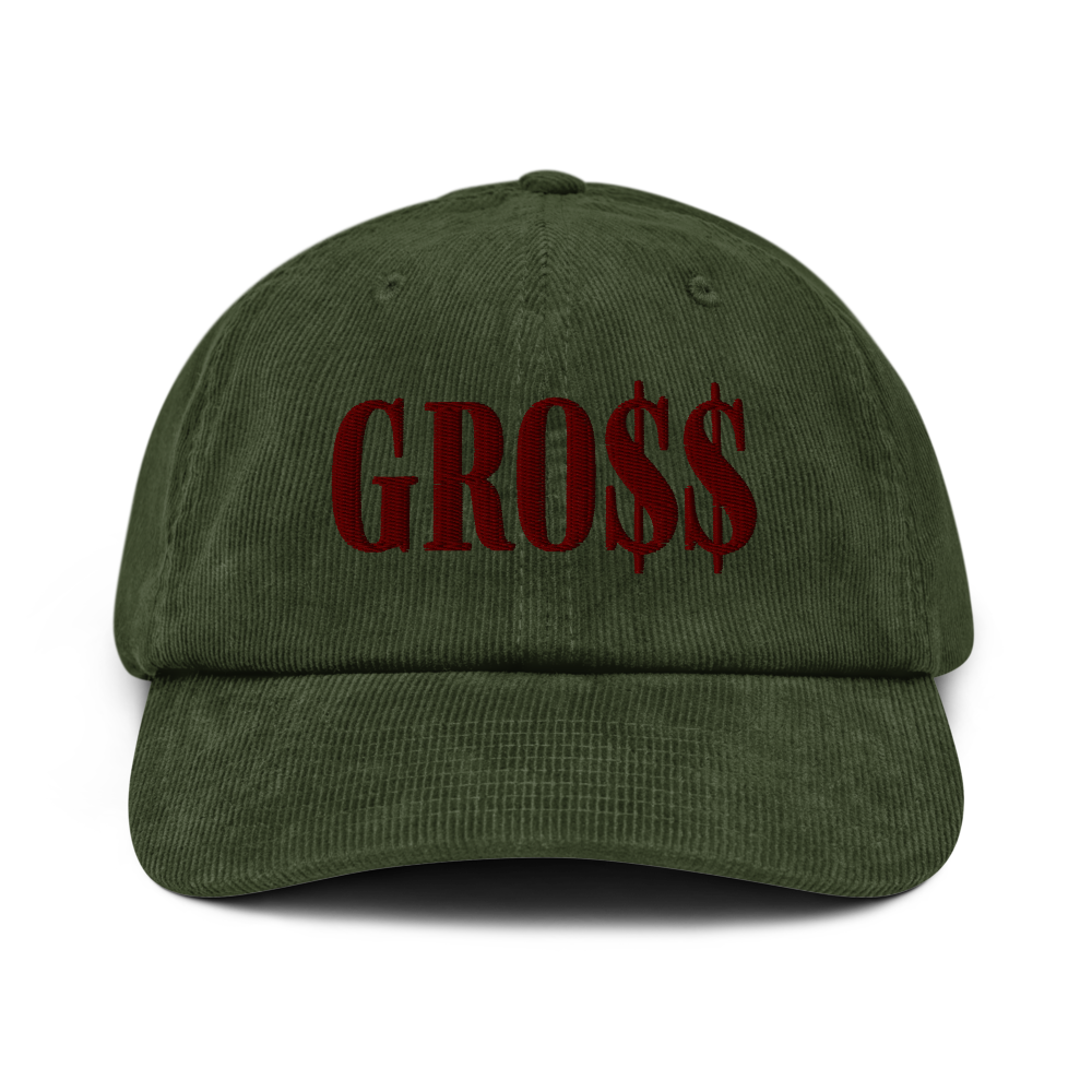 GRO$$ (MAROON) Corduroy hat (DARK OLIVE GREEN)