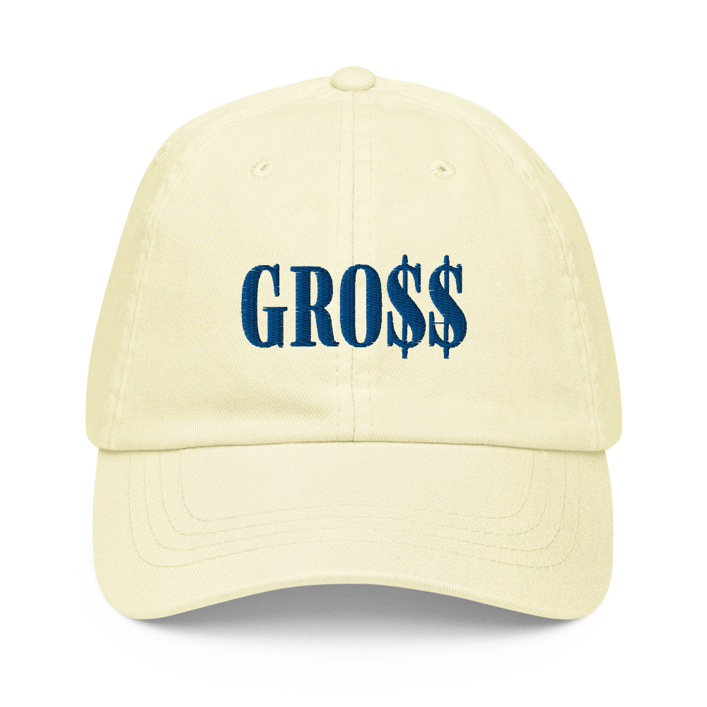 GRO$$ (ROYAL BLUE) Pastel baseball hat (PASTEL LEMON YELLOW)