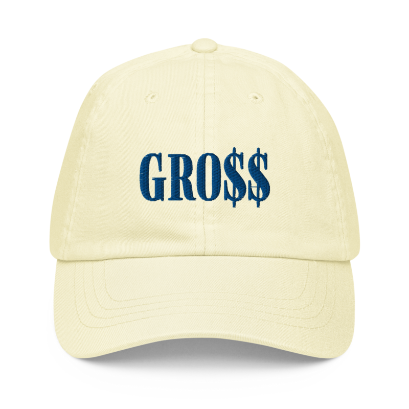 GRO$$ (ROYAL BLUE) Pastel baseball hat (PASTEL LEMON YELLOW)