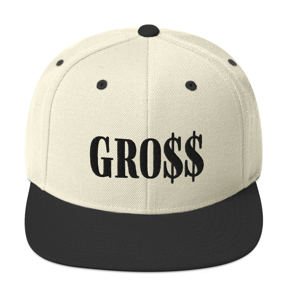 GRO$$ (BLACK) Snapback Hat (NATURAL/BLACK)