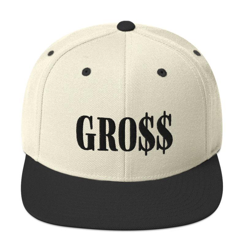 GRO$$ (BLACK) Snapback Hat (NATURAL/BLACK)