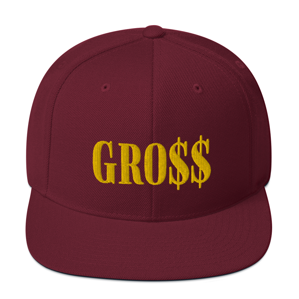 GRO$$ (GOLD) Snapback Hat (MAROON)