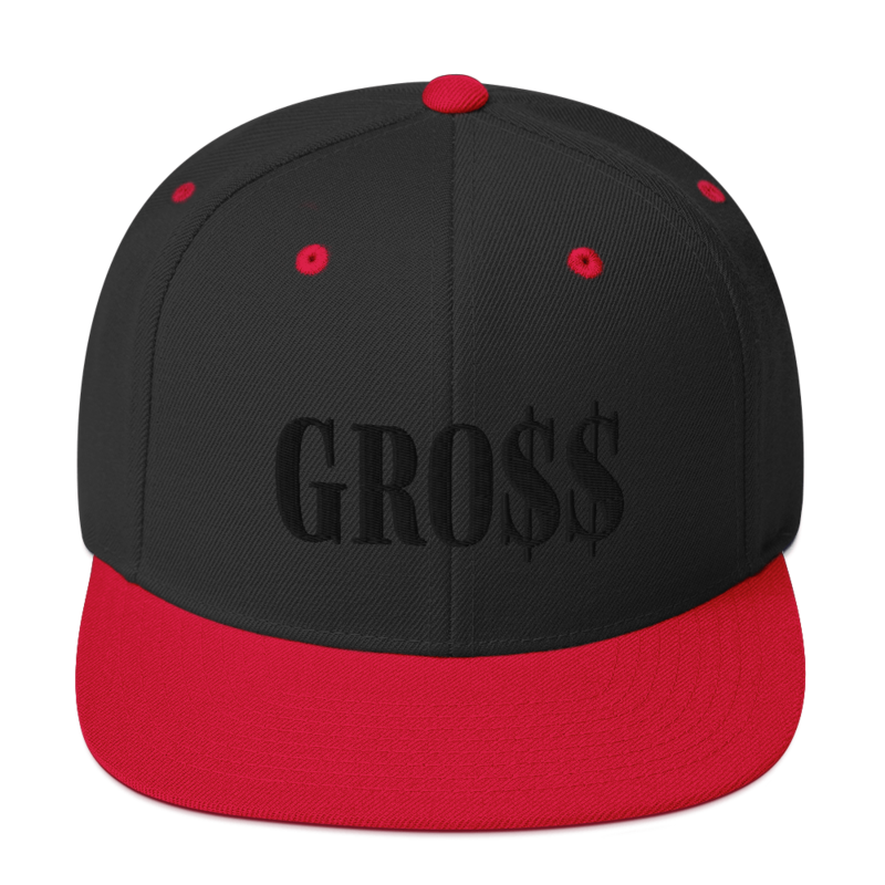 GRO$$ (BLACK) Snapback Hat (BLACK/RED)