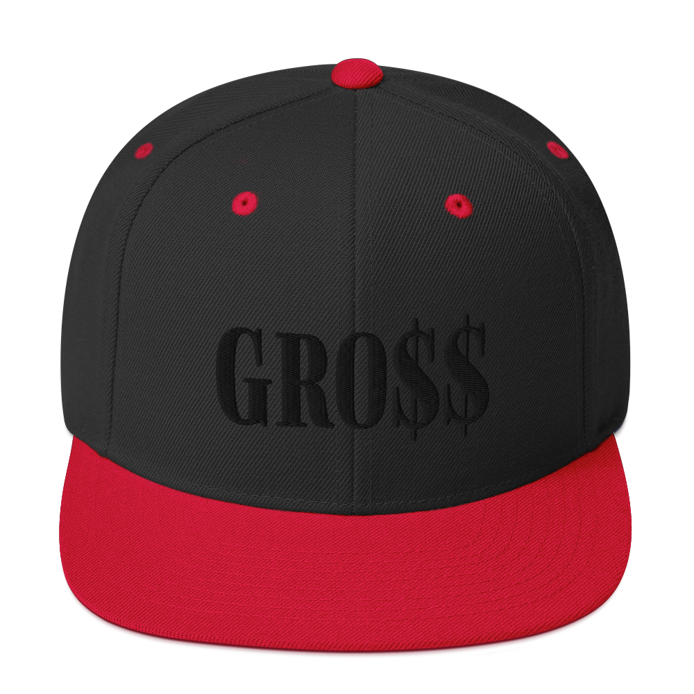 GRO$$ (BLACK) Snapback Hat (BLACK/RED)