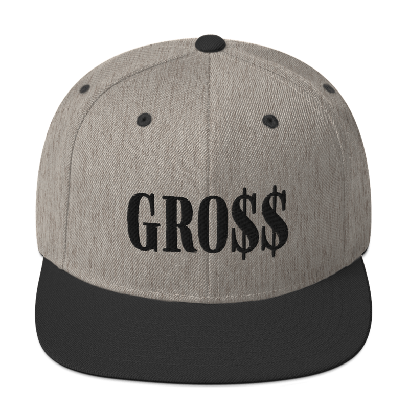 GRO$$ (BLACK) Snapback Hat (HEATHER BLACK)