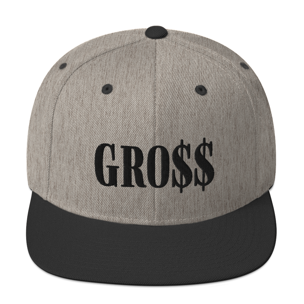 GRO$$ (BLACK) Snapback Hat (HEATHER BLACK)
