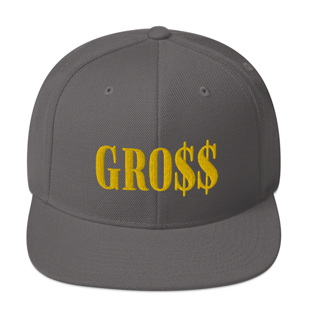 GRO$$ (GOLD) Snapback Hat (DARK GREY)