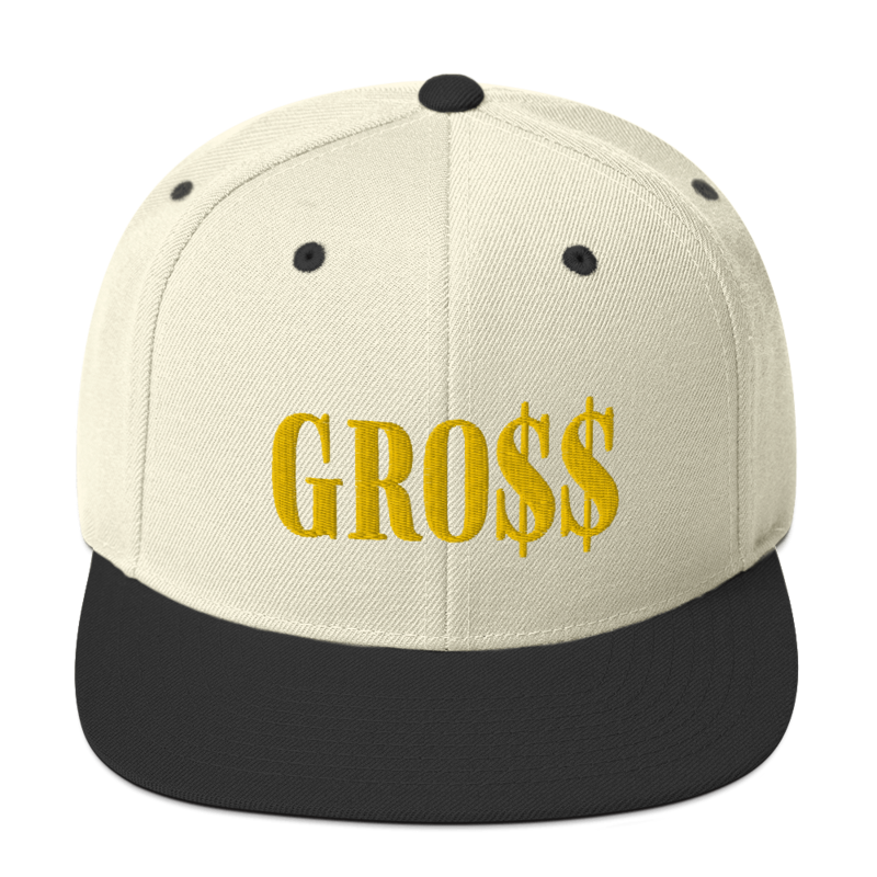 GRO$$ (GOLD) Snapback Hat (NATURAL/BLACK)