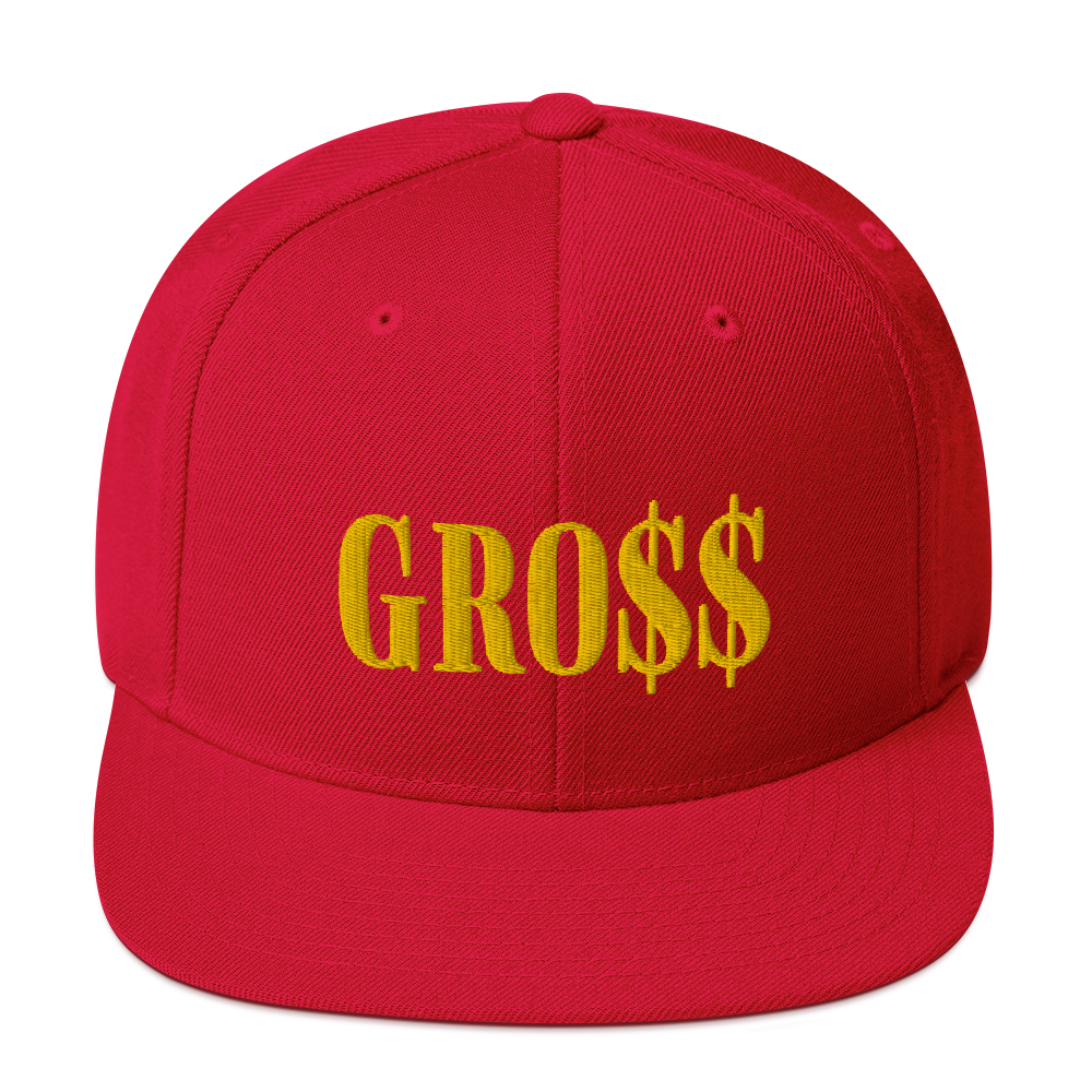 GRO$$ (GOLD) Snapback Hat (RED)