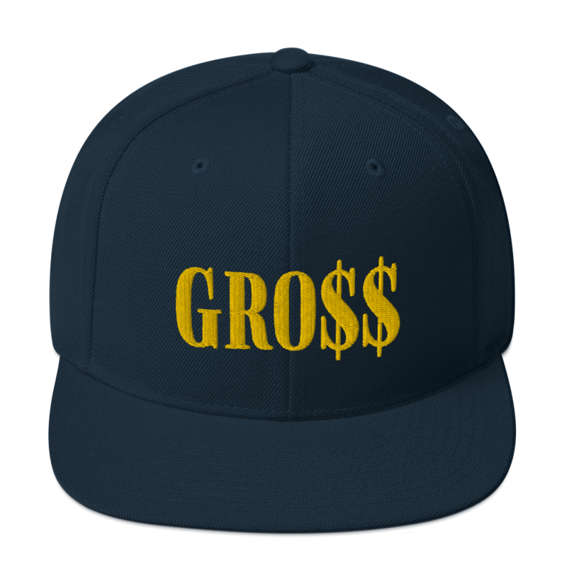 GRO$$ (GOLD) Snapback Hat (DARK NAVY)