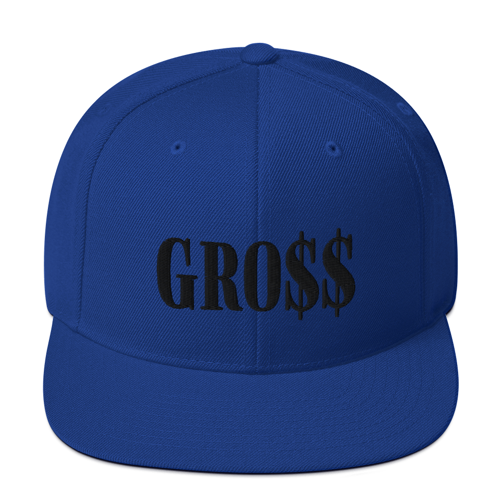 GRO$$ (BLACK) Snapback Hat (ROYAL BLUE)