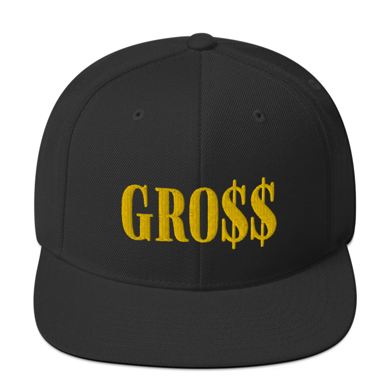 GRO$$ (GOLD) Snapback Hat (BLACK)