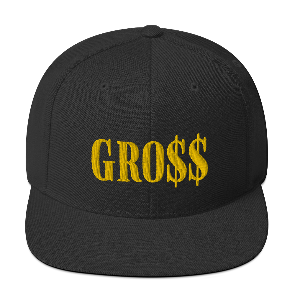 GRO$$ (GOLD) Snapback Hat (BLACK)