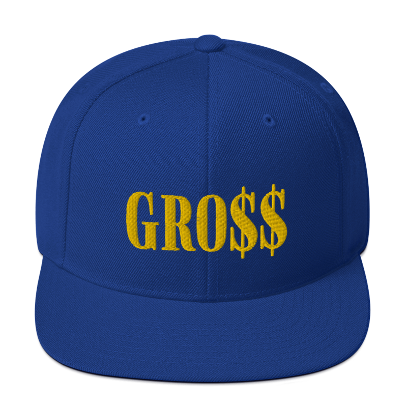 GRO$$ (GOLD) Snapback Hat (ROYAL BLUE)